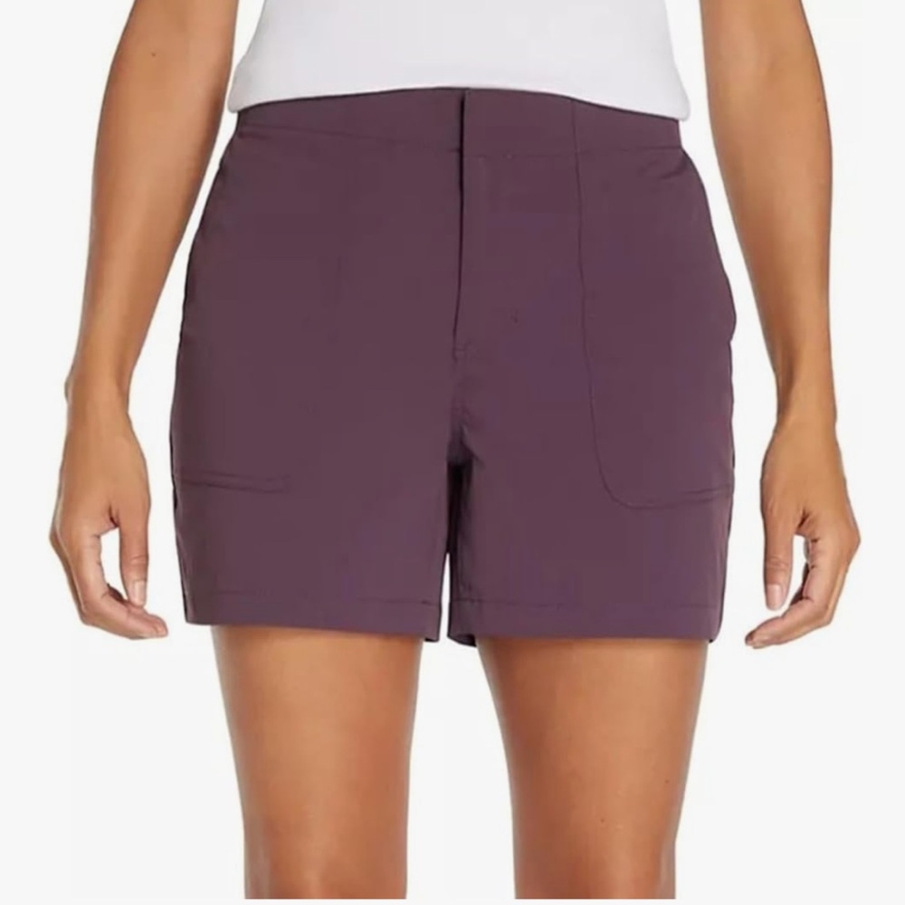 Eddie Bauer Women's High Waist Shorts in Plum